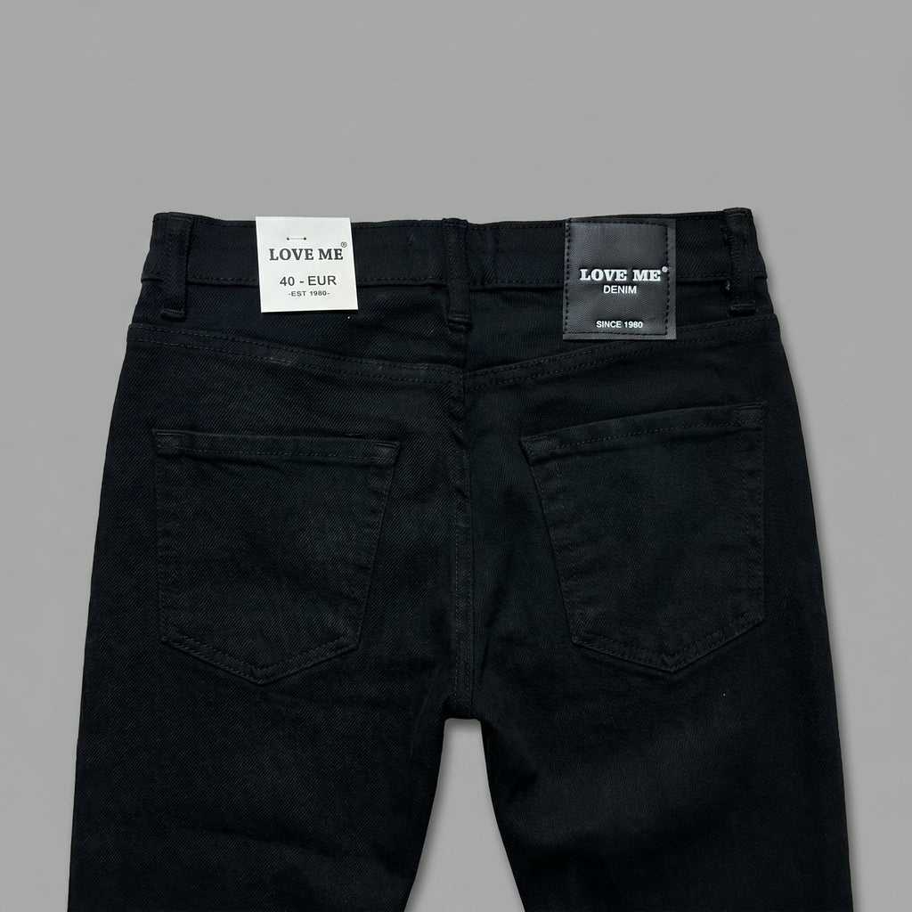 Blugi drepti Love Me din denim negru