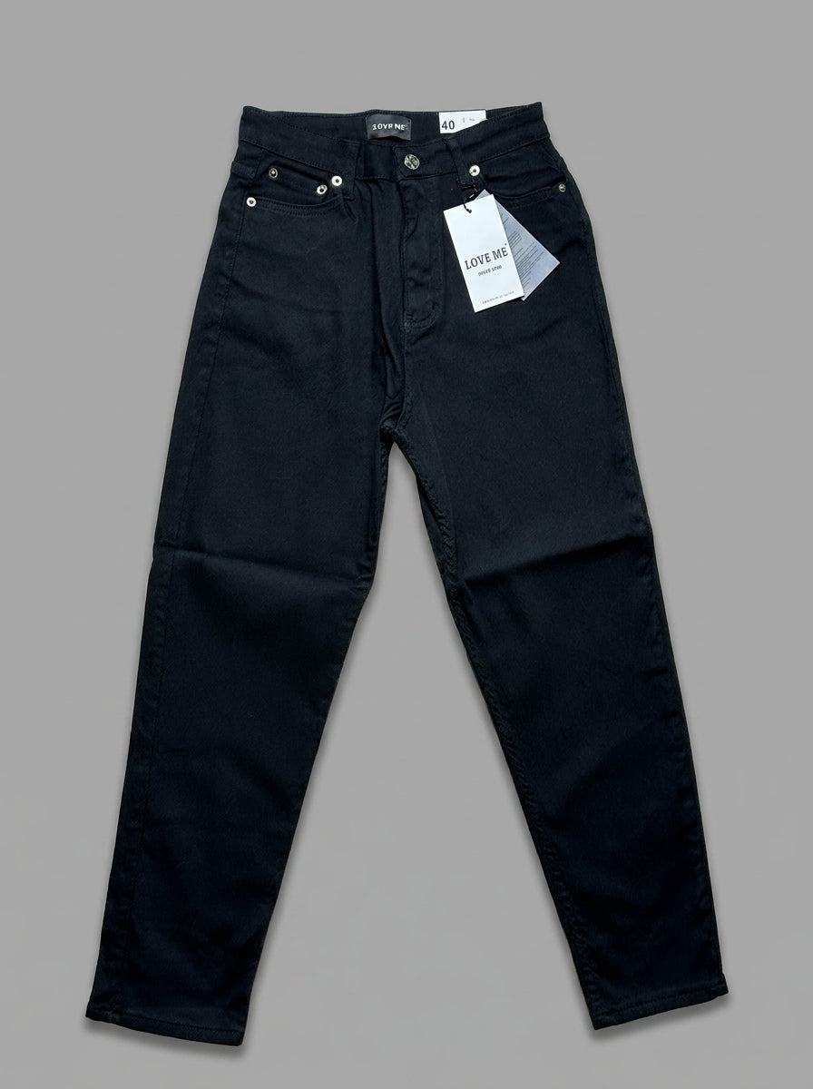 Blugi drepti Love Me din denim negru