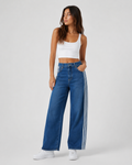 Τζιν wide leg Miele με λευκές ρίγες στα πλάγια