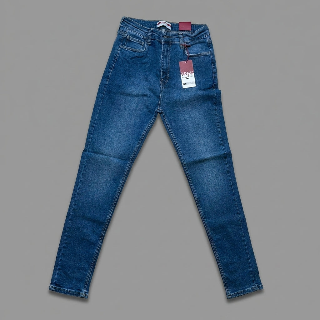 Plus size NYC blue skinny fit jeans with high waist