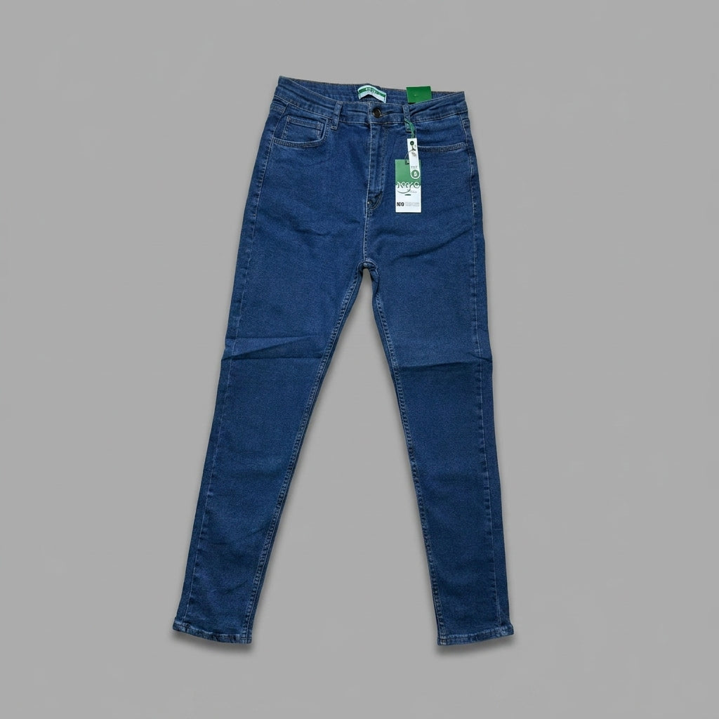 Plus size NYC dark blue skinny fit jeans with high waist