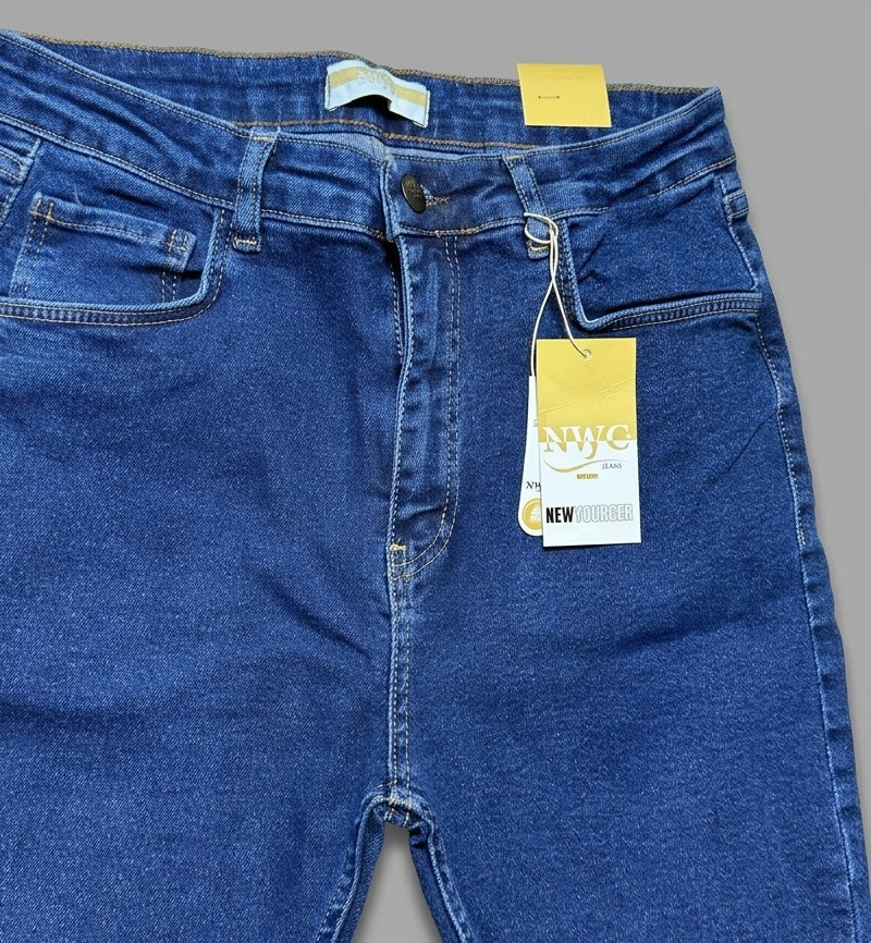 Navy blue high-waisted skinny fit jeans